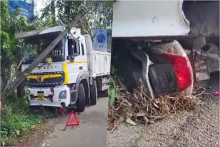 ACCIDENT IN KOTTAYAM  LORRY ACCIDENT  ACCIDENT KERALA  കോട്ടയത്ത് വാഹനാപകടം