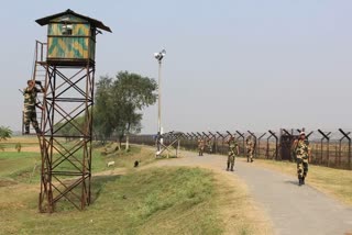 BSF troopers guarding the International Border in Rajasthan