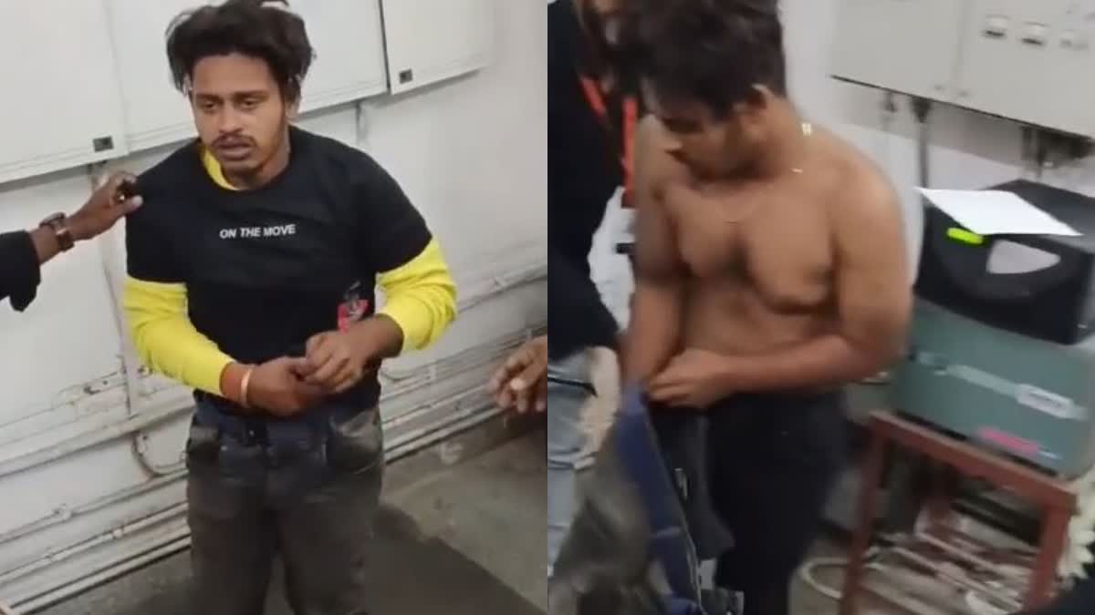 thief caught at market building