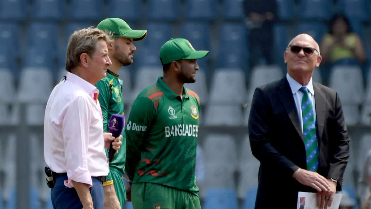 South Africa vs Bangladesh Toss Report  South Africa vs Bangladesh  Shakib Al Hasan  Temba Bavuma  Cricket World Cup 2023  ഏകദിന ലോകകപ്പ് 2023  ദക്ഷിണാഫ്രിക്ക vs ബംഗ്ലാദേശ്  ഷാക്കിബ് അല്‍ ഹസന്‍  ടെംബ ബാവുമ  Aiden Markram  എയ്‌ഡന്‍ മാര്‍ക്രം