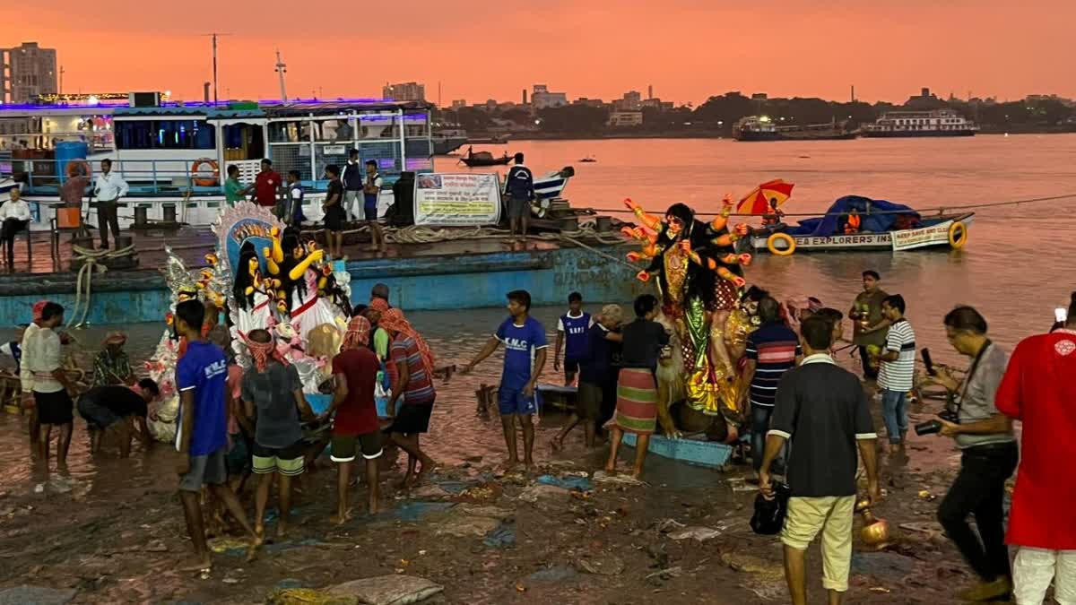 Durga idol immersion in West Bengal