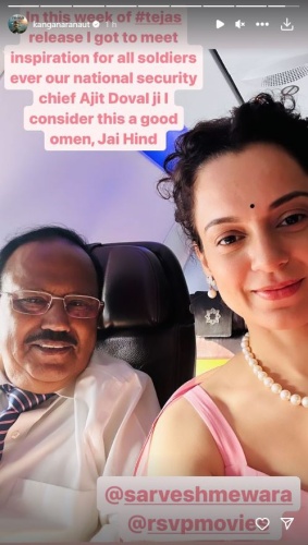 Kangana Ranaut gets chance to sit next to NSA Ajit Doval on flight ahead of Tejas release