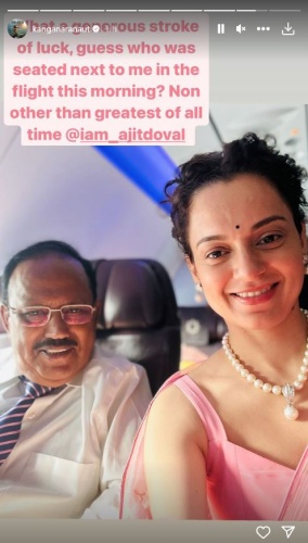 Kangana Ranaut gets chance to sit next to NSA Ajit Doval on flight ahead of Tejas release