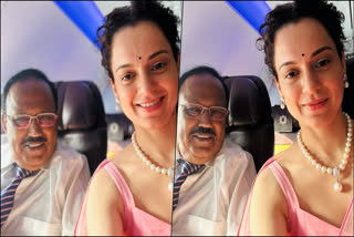 Kangana Ranaut, currently engaged in promoting her upcoming film Tejas, unexpectedly encountered NSA Ajit Doval on a flight. She took to Instagram to share some pleasant snapshots to mark the pleasant encounter.