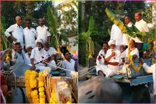 CWC Member Raghuveera Reddy on Bullock Cart