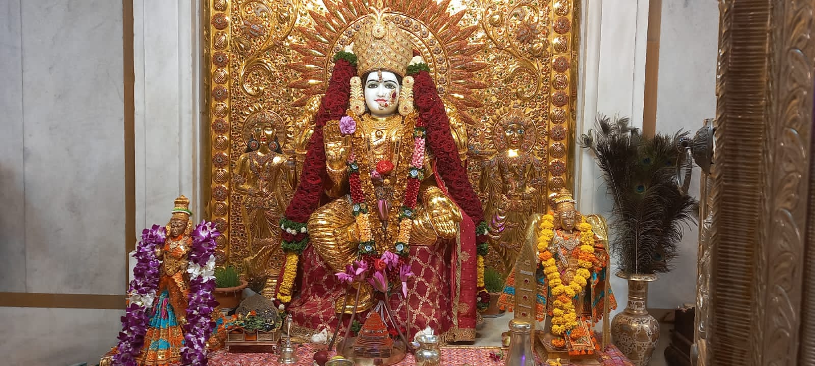 Goddess Lakshmi With Gold Saree