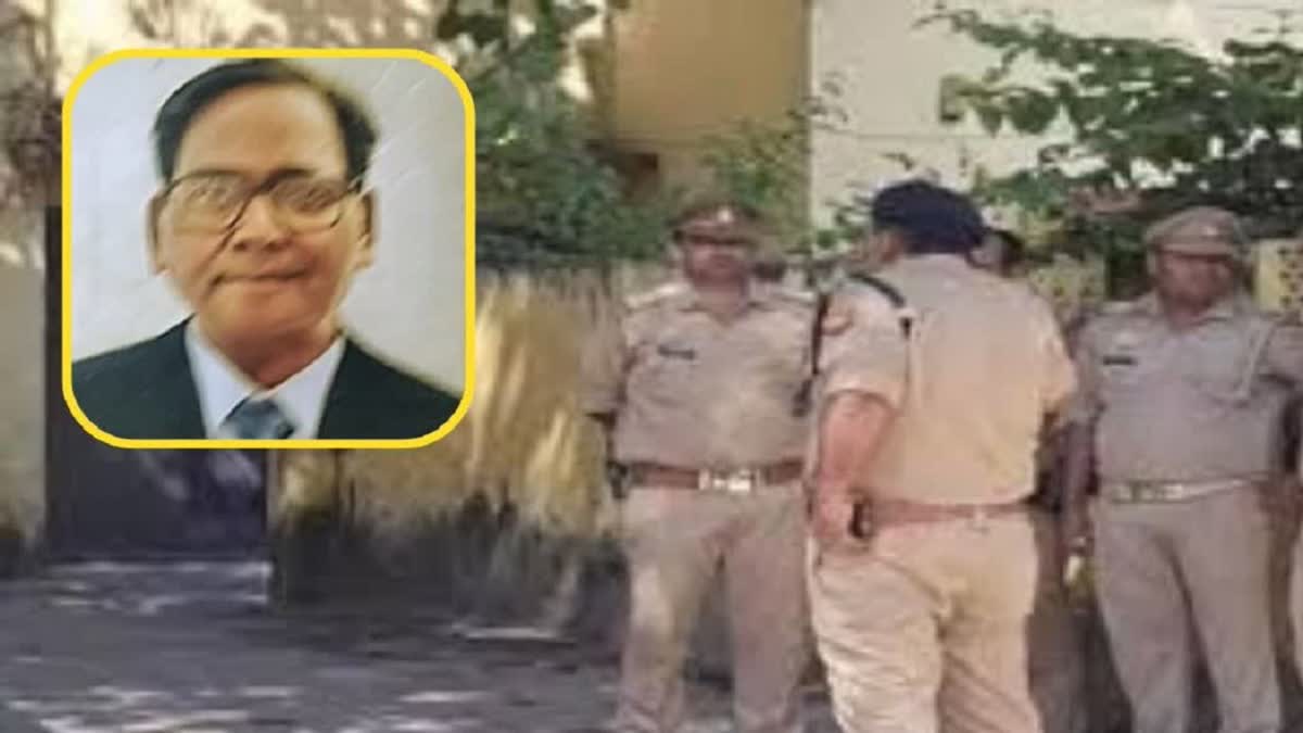 Police gathered at the spot after the death of ADM Law and Order Surjeet Singh in Ayodhya