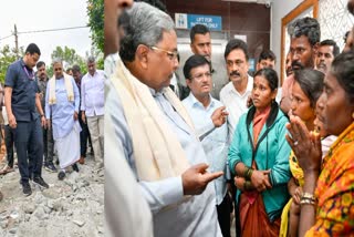 Siddaramaiah at the spot and speaks to the family of the victim