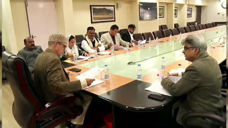 Jammu and Kashmir Chief Minister Omar Abdullah chairs the first cabinet meeting, at Civil Secretariat in Srinagar