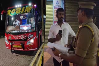 Robin Bus permit issues  Robin Bus took into custody by MVD  Robin Bus controversies  MVD on Robin bus  എംവിഡി കുരുക്കില്‍ വീണ്ടും റോബിന്‍ ബസ്  റോബിന്‍ ബസ്  റോബിന്‍ ബസ് പെര്‍മിറ്റ് ലംഘനം  റോബിന്‍ ബസിനെതിരെ മോട്ടാര്‍ വാഹന വകുപ്പ്