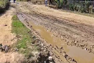 poor road condition at tingkhang in dibrugarh