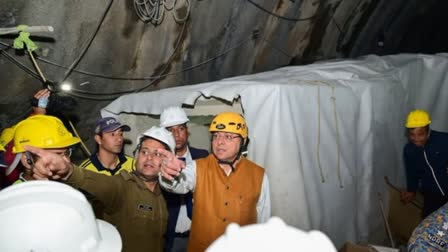 Uttarakhand tunnel collapse  Uttarkashi tunnel collapse  Silkyara tunnel collapse  Uttarakhand tunnel collapse rescue operation  Tunnel collapse rescue operation stopped  Uttarakhand tunnel crack  ഉത്തരകാശി ദുരന്തം  ഉത്തരാഖണ്ഡിലെ സിൽക്യാര തുരങ്കത്തിൽ വിള്ളൽ  രക്ഷാപ്രവർത്തനത്തിന് തടസമായി വിള്ളൽ  ഉത്തരാഖണ്ഡ് രക്ഷാപ്രവർത്തനം  സിൽക്യാര തുരങ്കത്തിൽ 41 തൊഴിലാളികൾ കുടുങ്ങി  Pushkar Dhami on Uttarakhand rescue operation