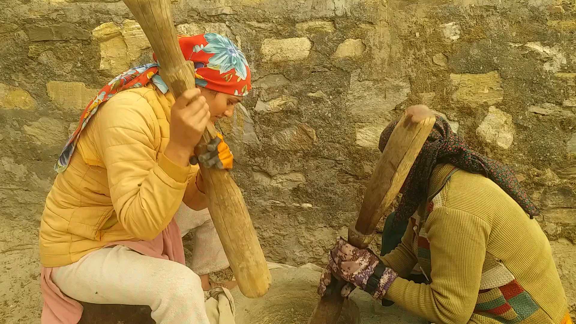 Women Making Chivda For Budi Diwali