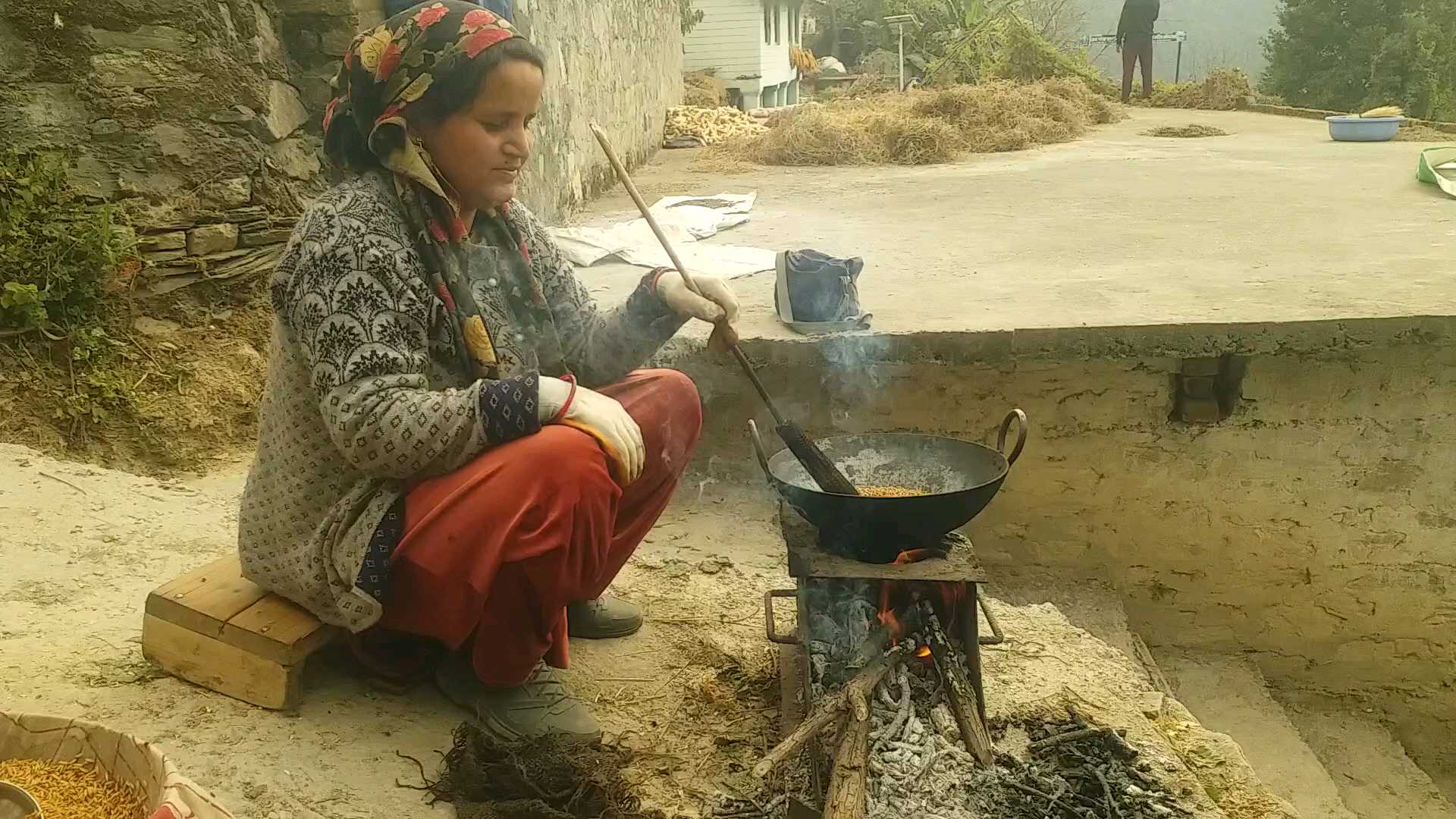 Women Making Chivda For Budi Diwali