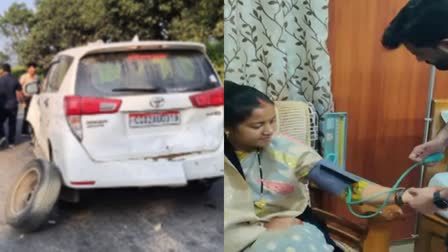 Chhattisgarh Minister Laxmi Rajwade (R) Meets With Accident In Balrampur