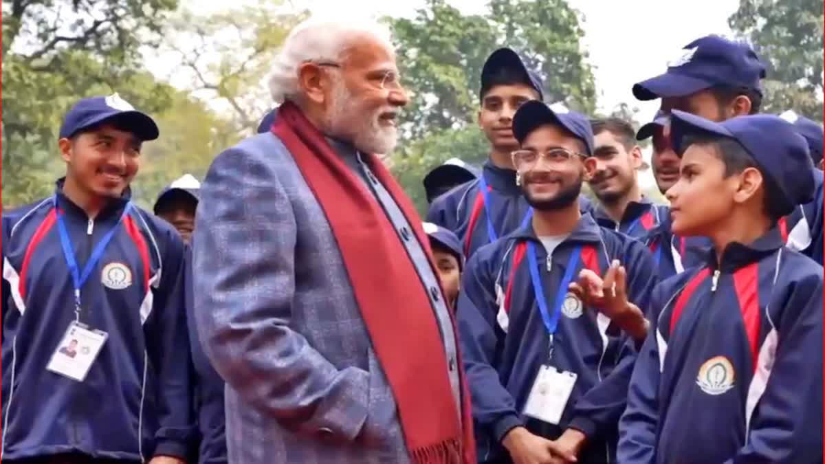 PM MODI INTERACTS WITH STUDENTS FROM JAMMU AND KASHMIR