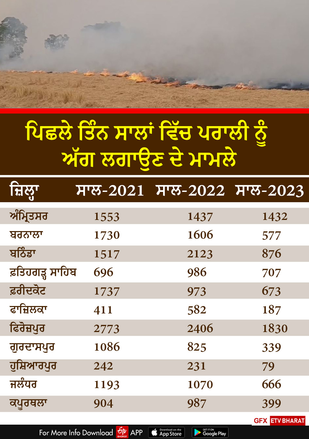 Challan On Stubble Burning In Punjab, Bathinda