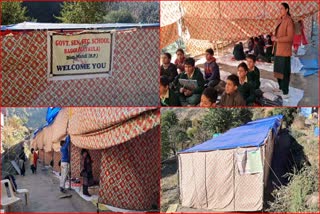 Baggi School Running under Tent in Mandi