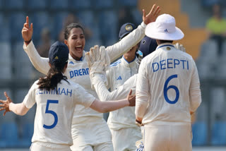 India women's created history after registering their first-ever test match victory over mighty Australian women's side in the on-off test match at Wankhede Stadium in Navi Mumbai on Sunday