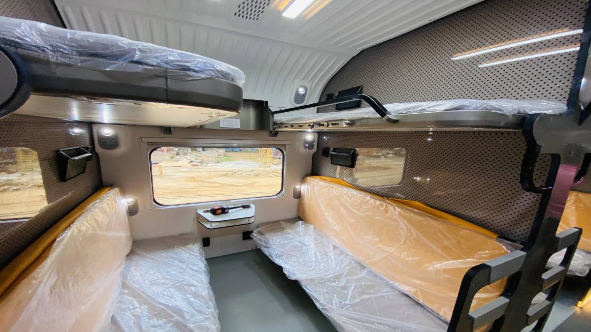 A look into the interior of sleeper Vande Bharat