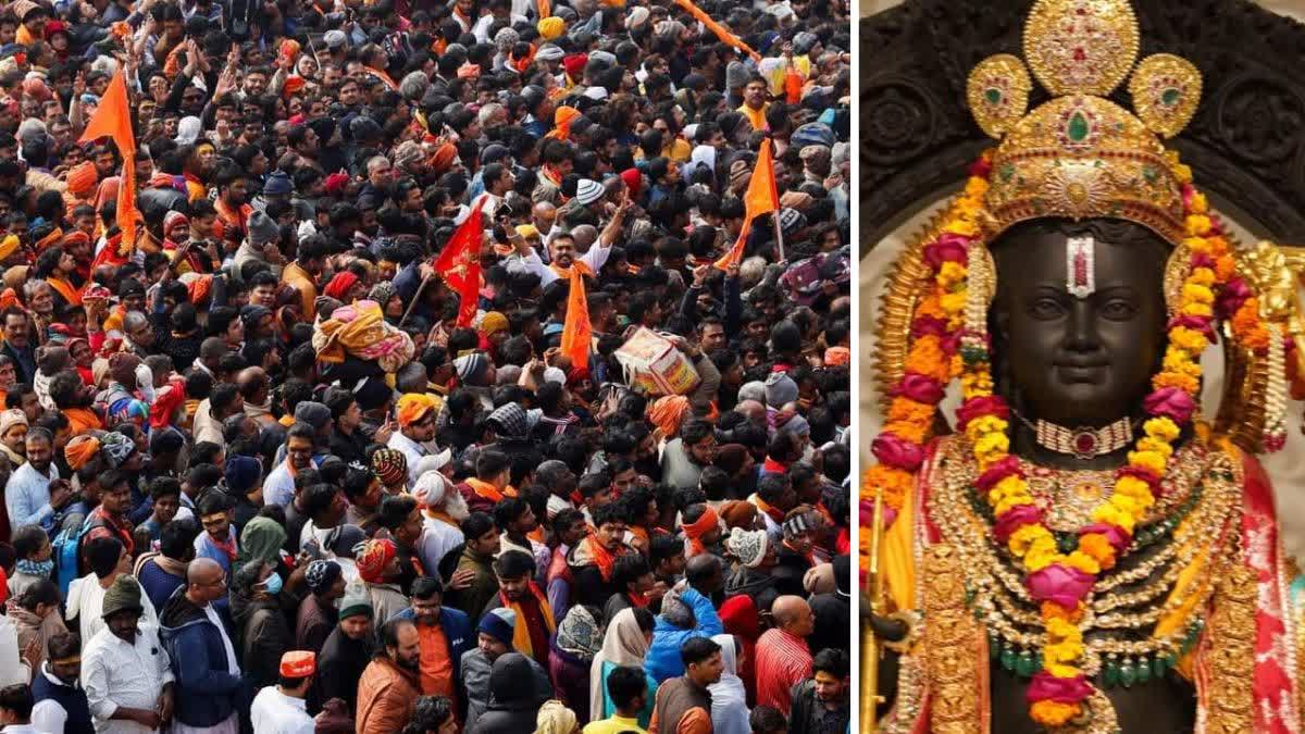 Ayodhya news  Ramlala darshan time increased  Ramlala Aarti in Ayodhya  Ramlala darshan in Ayodhya  अयोध्या में राम भक्तों की भीड़  अयोध्या में रामलला का दर्शन समय  रामलला के दर्शन का समय बढ़ा  अयोध्या डीएम नीतीश कुमार  Ayodhya DM Nitish Kumar  Ramlala darshan 6 AM to 10 PM Daily