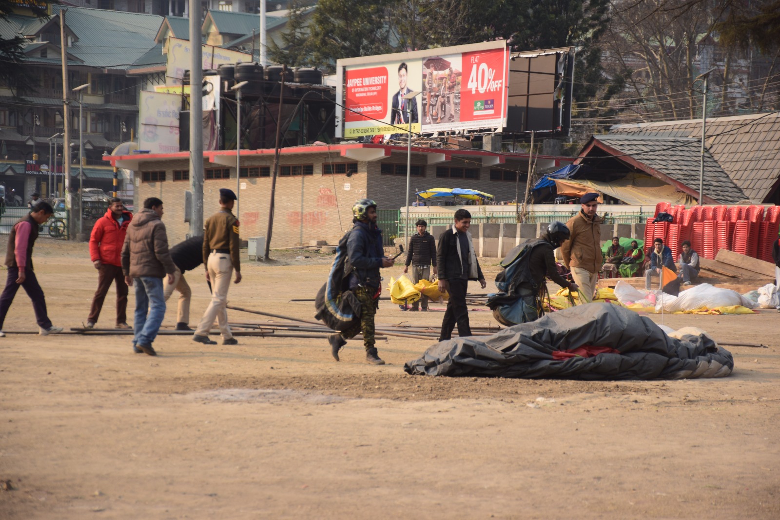 Paraglider Lands on Iron Pipe in Dhalpur Ground