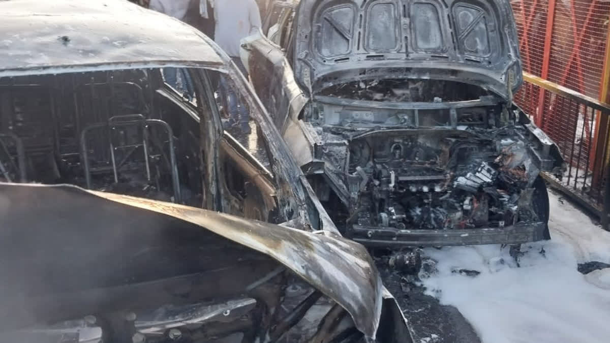 Two Cars Destroyed In Fire At Parking Area