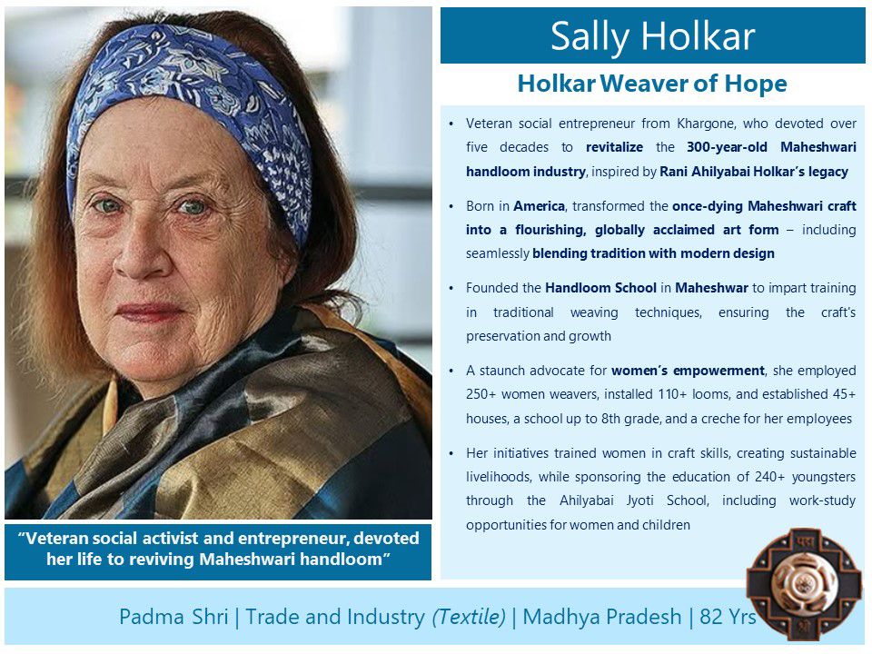 PADMA SHRI AWARDS SALLY HOLKER