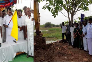 thanjavur mp Palanimanickam starts the kallaperambur lake desilting work