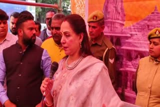 MP Hema Malini in Mathura