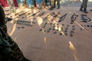 naxalite-weapons-and-cartridges-recovered-from-forests-of-chaibasa