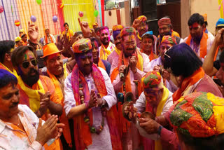 Holi celebration in BJP office