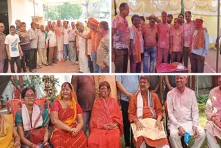 Leaders played Holi in Korba