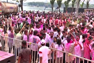 People Celebrating Holi in Hyderabad