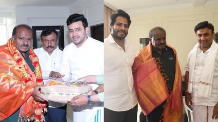 BJP LEADERS  MET AND DISCUSSED  FORMER CM KUMARASWAMY  BENGALURU