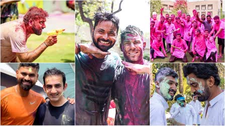 Cricketers Holi Celebrations