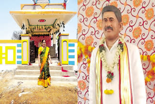 A rural hamlet in Telangana hogged the limelight for the right reasons for a woman's unwavering commitment to realise her dream of constructing a temple for her late husband.