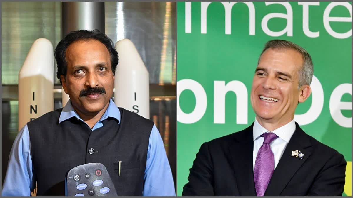 ERIC GARCETTI ON INDIAN ASTRONAUTS  SATISH DHAWAN SPACE CENTER  ISRO CHAIRMAN DR S SOMANATH  എറിക് ഗാർസെറ്റി