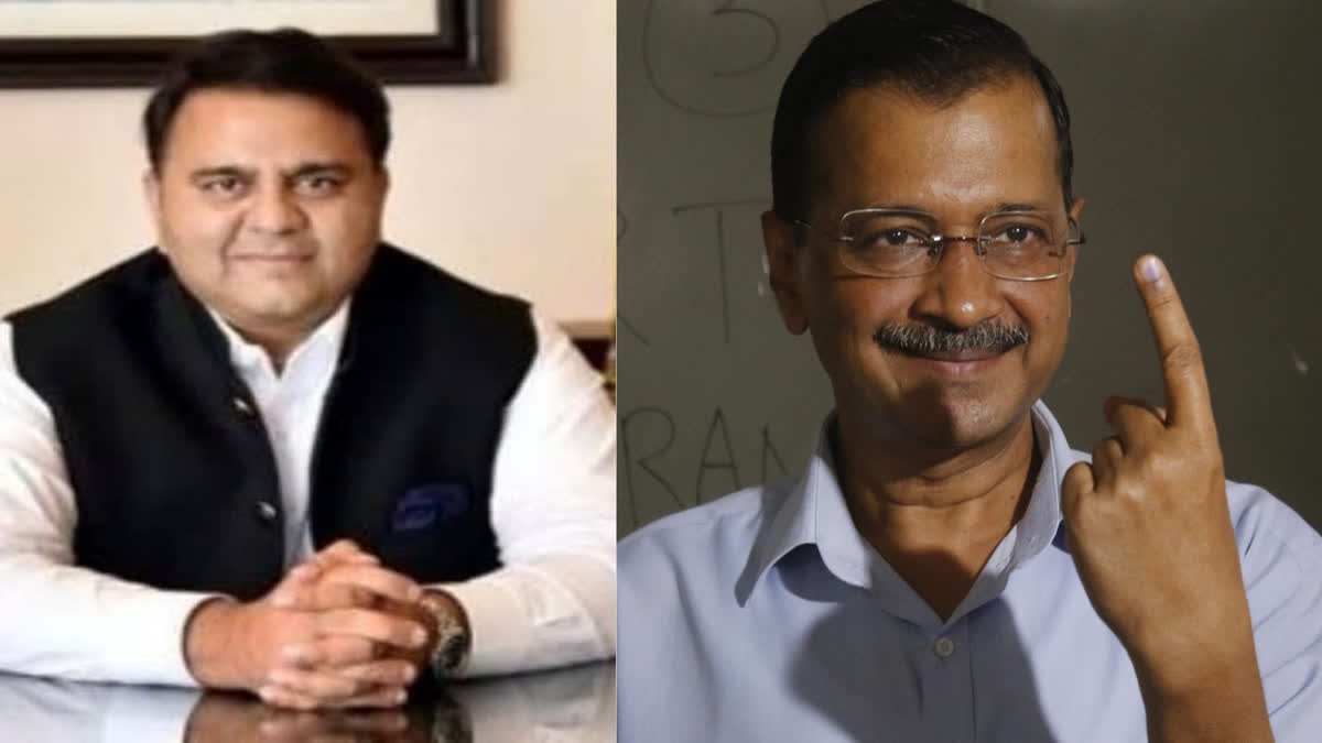 Former Pakistan minister Fawad Chaudhry and Delhi CM Arvind Kejriwal