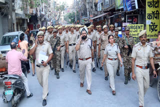 Ahead of Lok Sabha election to all seven seats of Delhi, a flag march was carried out under the supervision of Special Commissioner of Police (law and order, zone II) Madhup Tewari in the South East and South districts, covering the areas of Jamia, Shaheen Bagh, Okhla Industrial Area, Ambedkar Nagar, Sangam Vihar, Malviya Nagar and Tigri, on Friday.
