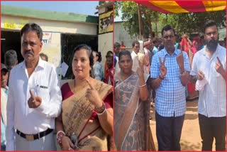 MLA Sudivya Kumar Sonu and Lambodar Mahato voted with their families