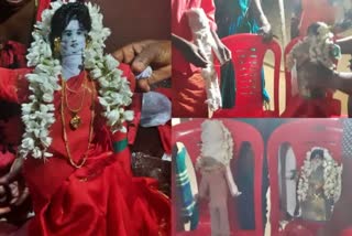 File- Collage of effigies used in a "Pretha Maduve".