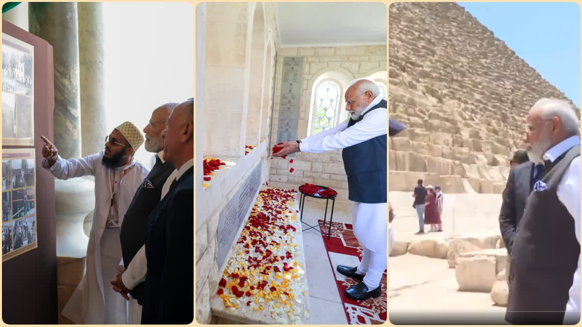 PM Modi visits Al-Hakim Mosque, Heliopolis War Cemetery, Pyramids of Giza