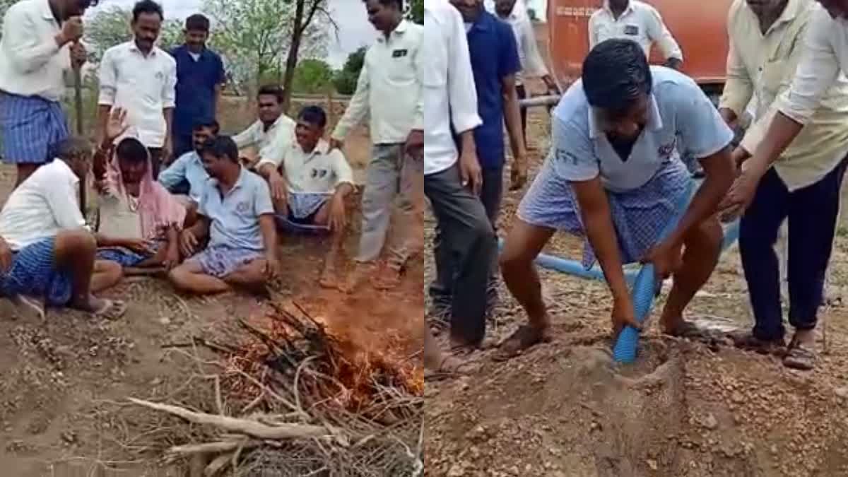 Etv Bharatkalakere-villagers-celebrated-a-strange-ritual-for-rain-in-vijayapura