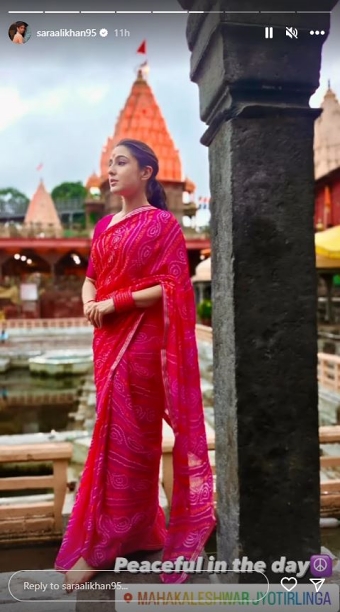 Sara Ali Khan seeks blessings at Mahakaleshwar Jyotirlinga, Khajrana Ganesh temple after Zara Hatke Zara Bachke's succes at Box Office