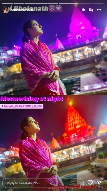 Sara Ali Khan seeks blessings at Mahakaleshwar Jyotirlinga, Khajrana Ganesh temple after Zara Hatke Zara Bachke's succes at Box Office
