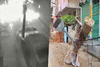 car hit electric pole in buxar