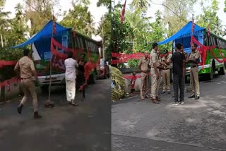 bus owner attacked by citu workers  citu workers attack against bus owner  കോടതി വിധി പ്രകാരം ബസ് ഓടിക്കാനെത്തി  kottayam bus owners citu workers  kottayam citu workers  citu kottayam  സിഐടിയു  സിഐടിയു ബസ് ഉടമ തർക്കം  ബസ് സർവീസ് നടത്താൻ അനുവദിക്കാതെ സിഐടിയു  സിഐടിയു ബസുടമ മർദനം  ബസുടമയ്ക്ക് മർദനം  ബസ് ഉടമയെ മർദിച്ച് സിഐടിയു