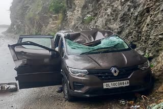 Stone fell into Car