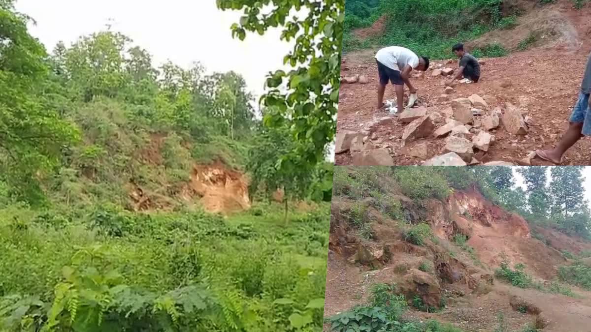 Illegal stone mining